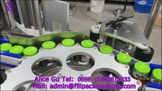 2129 M4 自己粘着ラベル付き三ネジキャップガラスボトル用自動ロータリーラベリングマシン