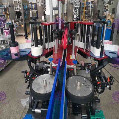 自動正方形の平らなびんの分類機械スペシャルは二重側面の付着力のステッカーを形づけた