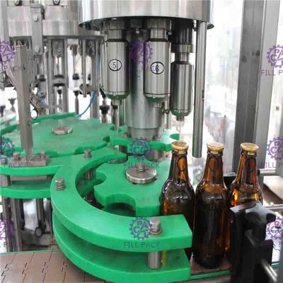 引張環の帽子のための1台のビール洗浄の満ち、おおう機械に付きガラス ビン3台