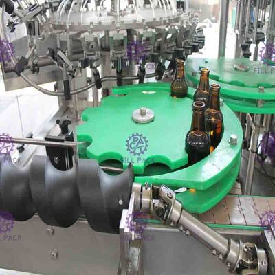 引張環の帽子のための1台のビール洗浄の満ち、おおう機械に付きガラス ビン3台
