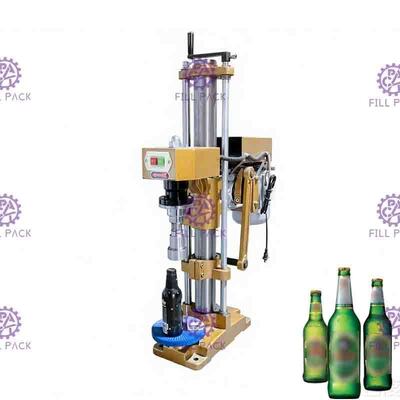 半自動炭酸飲み物満ちるおおう機械手動手の出版物ビール ガラス ビン