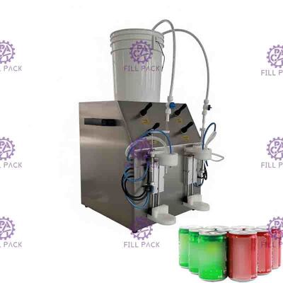 2 ヘッド缶充填炭酸機械装置半自動 330ML 90mm