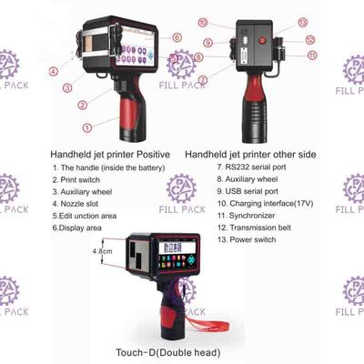 600dpi ハンドヘルド バッチ コーディング プリンタ ボトルおよびカートン用のポータブル ハンドヘルド インクジェット日付コード プリンタ