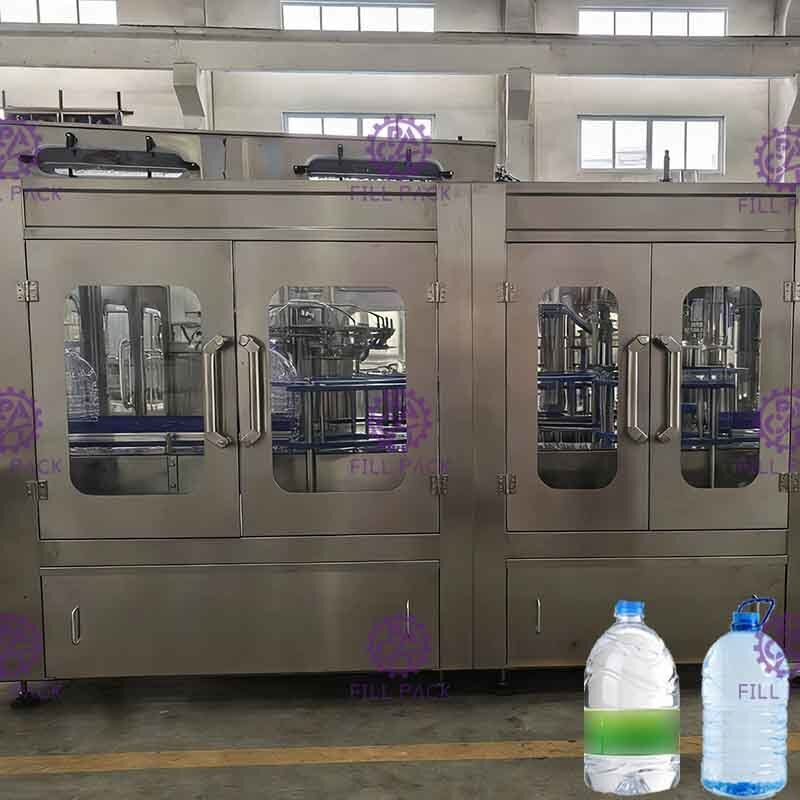 3L / 1つの洗浄の満ちるおおう装置/植物/機械/システム/ラインに付き5L/10L天然水のプラスチックびん2つ
